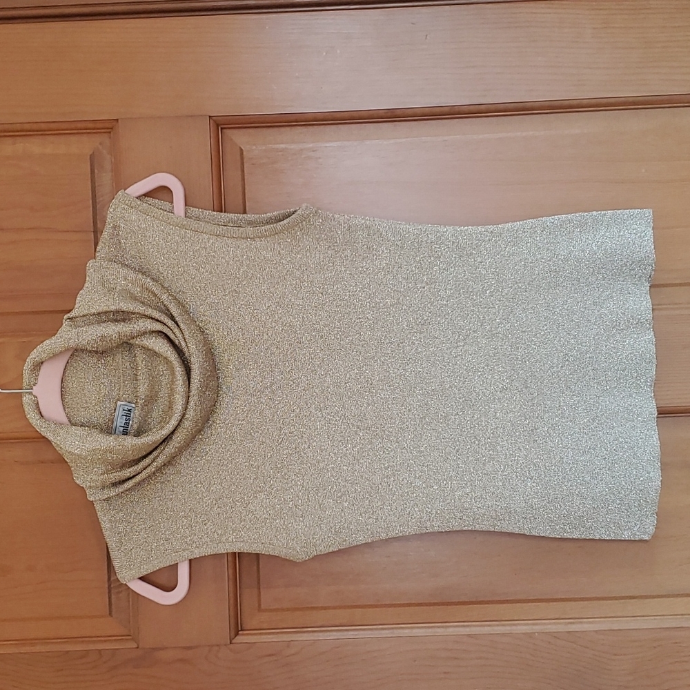 Womans shimmery gold top